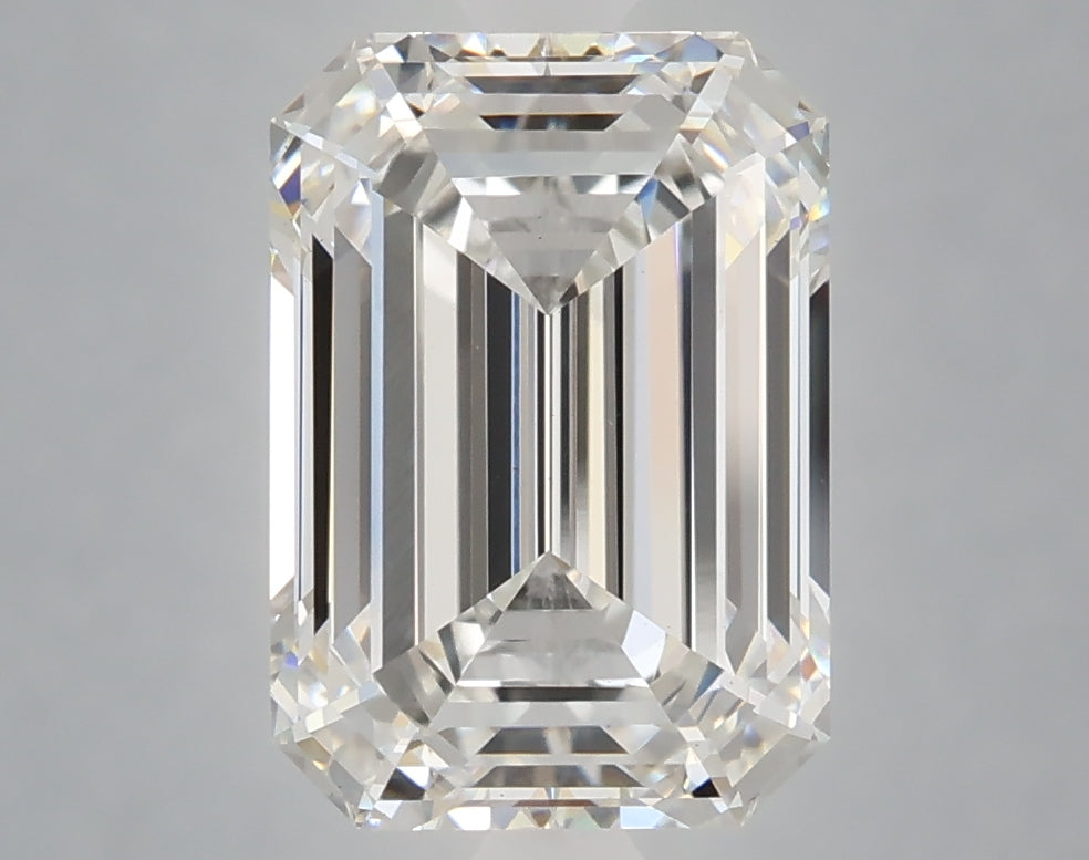 4.07 carat emerald lab grown diamond F color VS1 clarity