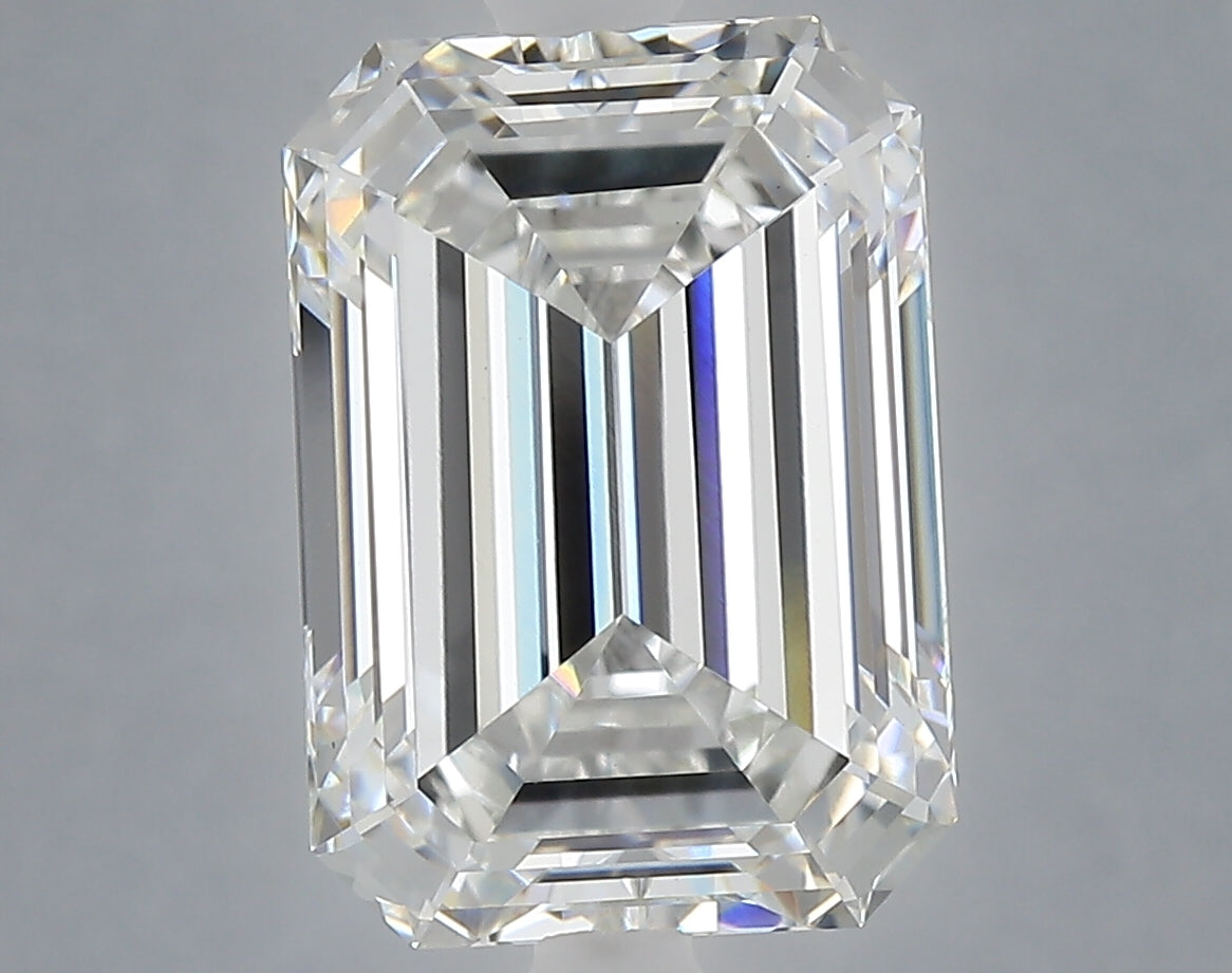 6.04 carat emerald lab grown diamond F color VS1 clarity
