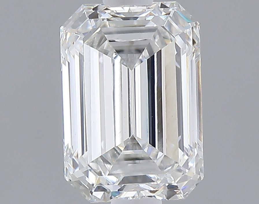 1.57 carat emerald lab grown diamond E color VVS2 clarity