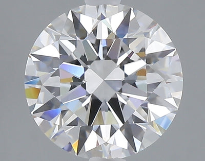 2.60 carat round lab grown diamond E color VVS2 clarity