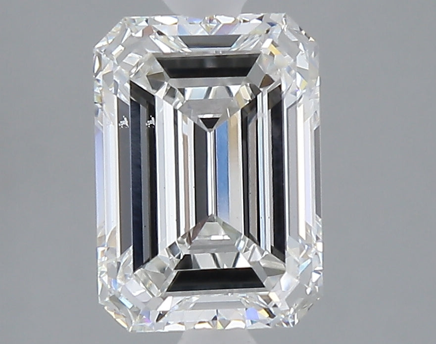 2.59 carat emerald lab grown diamond E color VS1 clarity