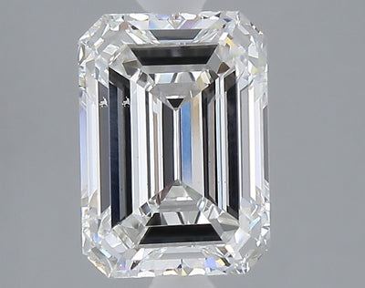 2.59 carat emerald lab grown diamond E color VS1 clarity