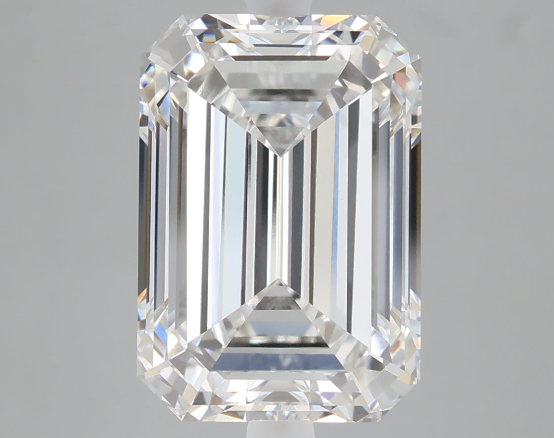6.03 carat emerald lab grown diamond E color VVS2 clarity