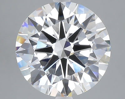 5.02 carat round lab grown diamond F color VVS2 clarity