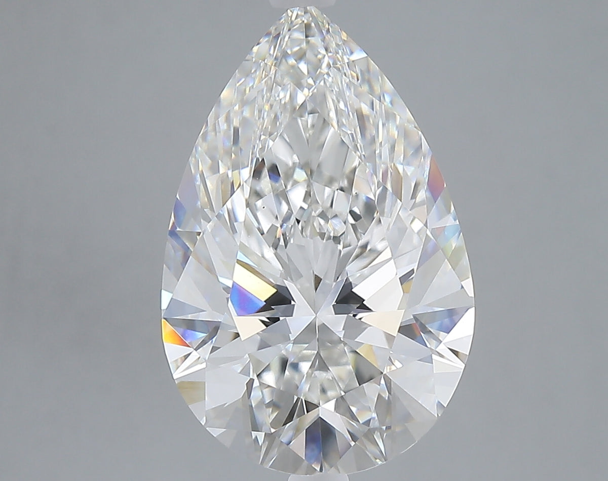 6.26 carat pear lab grown diamond F color VS1 clarity