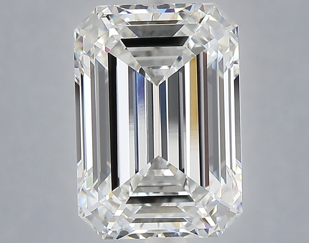 5.28 carat emerald lab grown diamond E color VS1 clarity