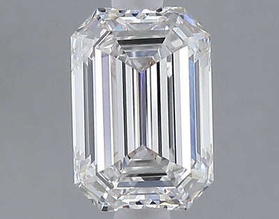 1.54 carat emerald lab grown diamond D color VVS2 clarity