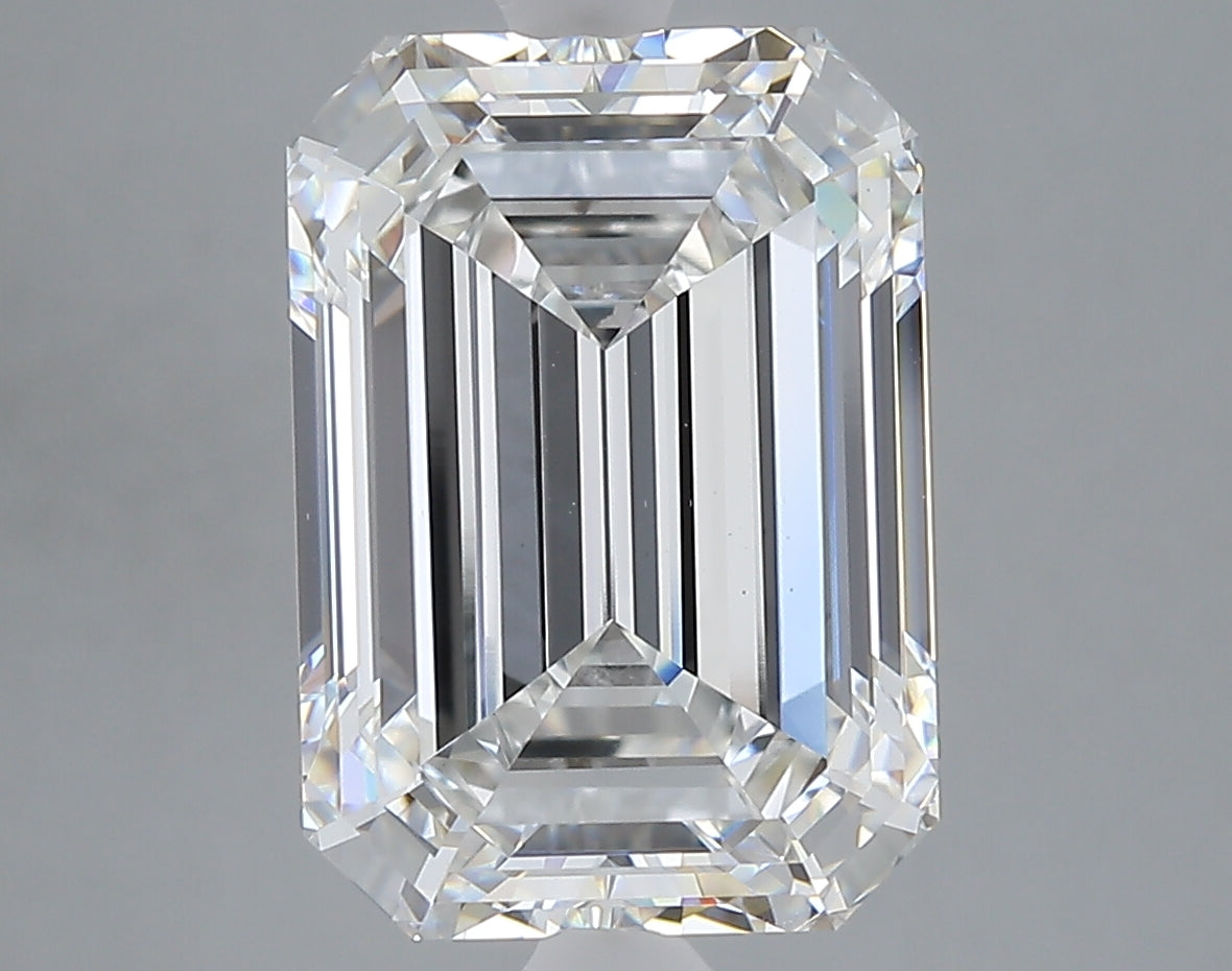6.28 carat emerald lab grown diamond F color VVS2 clarity