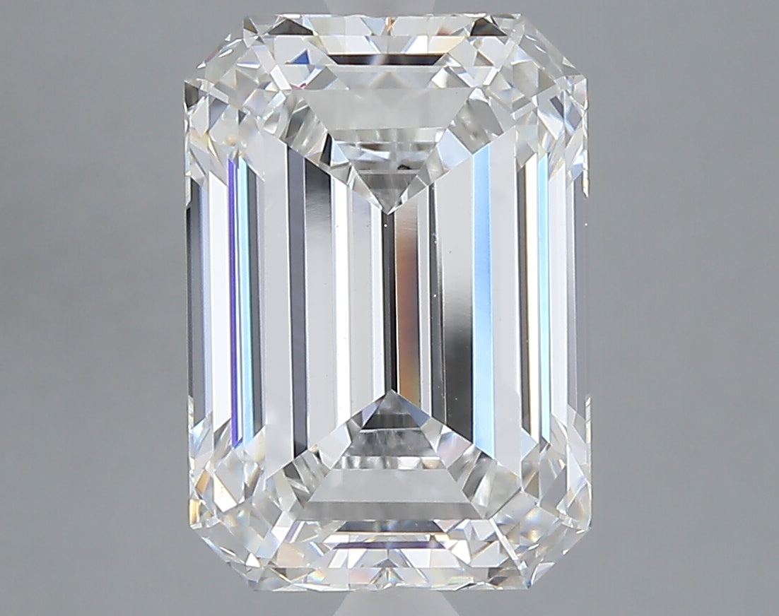 5.27 carat emerald lab grown diamond F color VS1 clarity