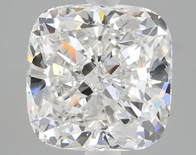 2.57 carat cushion lab grown diamond F color VVS2 clarity
