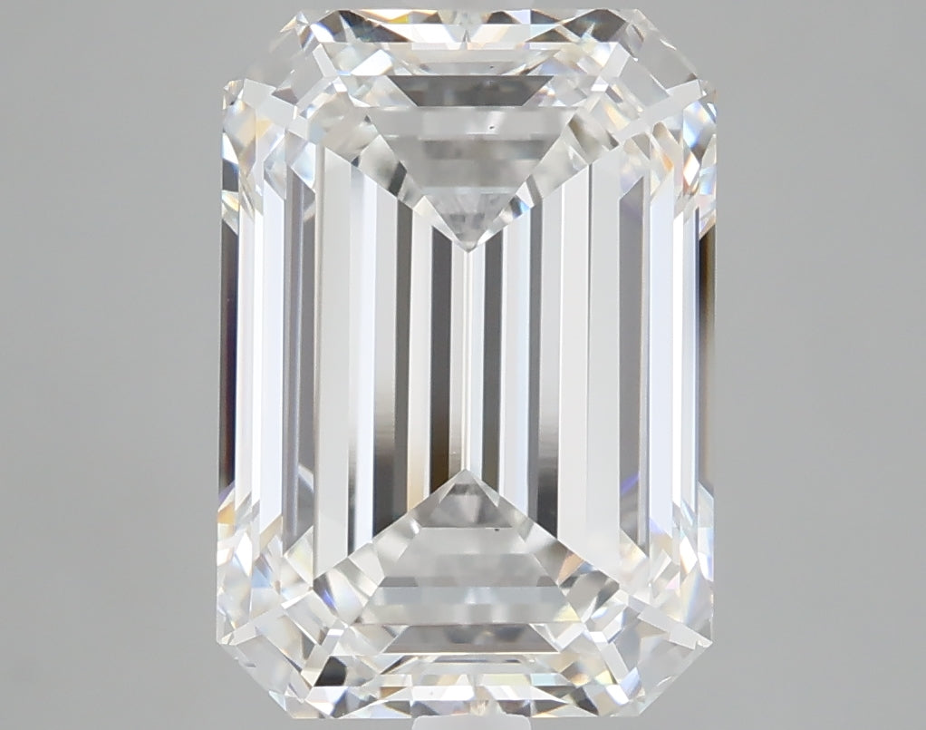 5.26 carat emerald lab grown diamond F color VS1 clarity