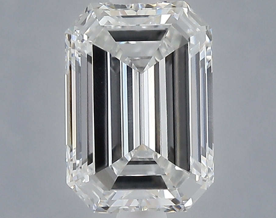 1.54 carat emerald lab grown diamond E color VVS2 clarity