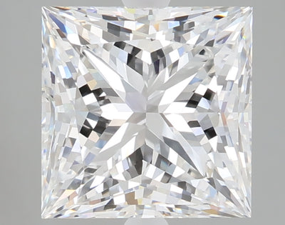 4.04 carat princess lab grown diamond D color VVS2 clarity