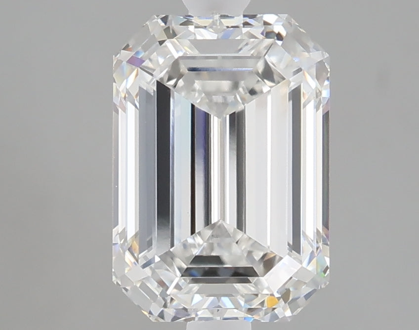 2.56 carat emerald lab grown diamond E color VS1 clarity