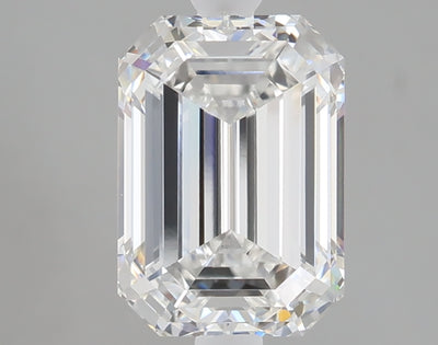 2.56 carat emerald lab grown diamond E color VS1 clarity