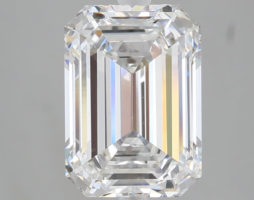 3.08 carat emerald lab grown diamond E color VVS2 clarity