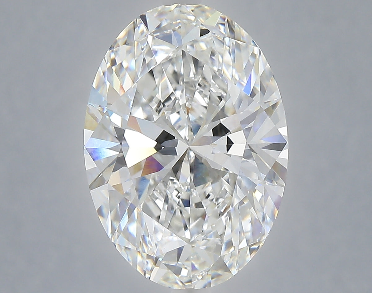 6.04 carat oval lab grown diamond F color VVS2 clarity
