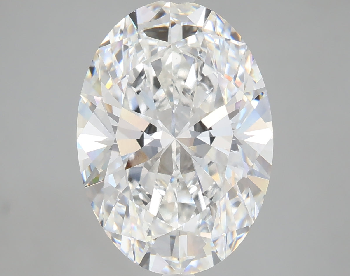 6.03 carat oval lab grown diamond F color VVS2 clarity