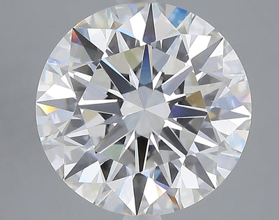 5.02 carat round lab grown diamond F color VVS2 clarity