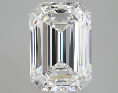 5.52 carat emerald lab grown diamond F color VVS2 clarity