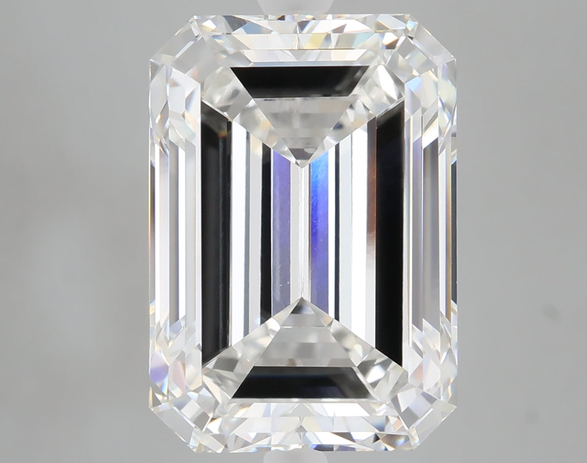 9.51 carat emerald lab grown diamond F color VVS2 clarity