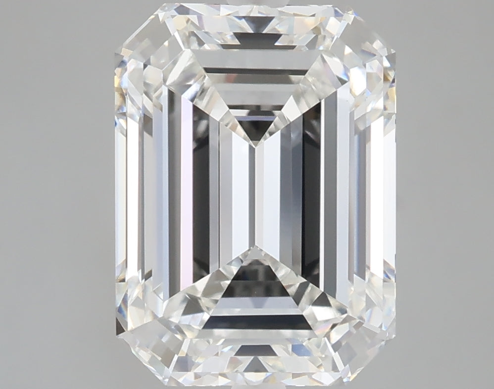 5.05 carat emerald lab grown diamond F color VVS2 clarity