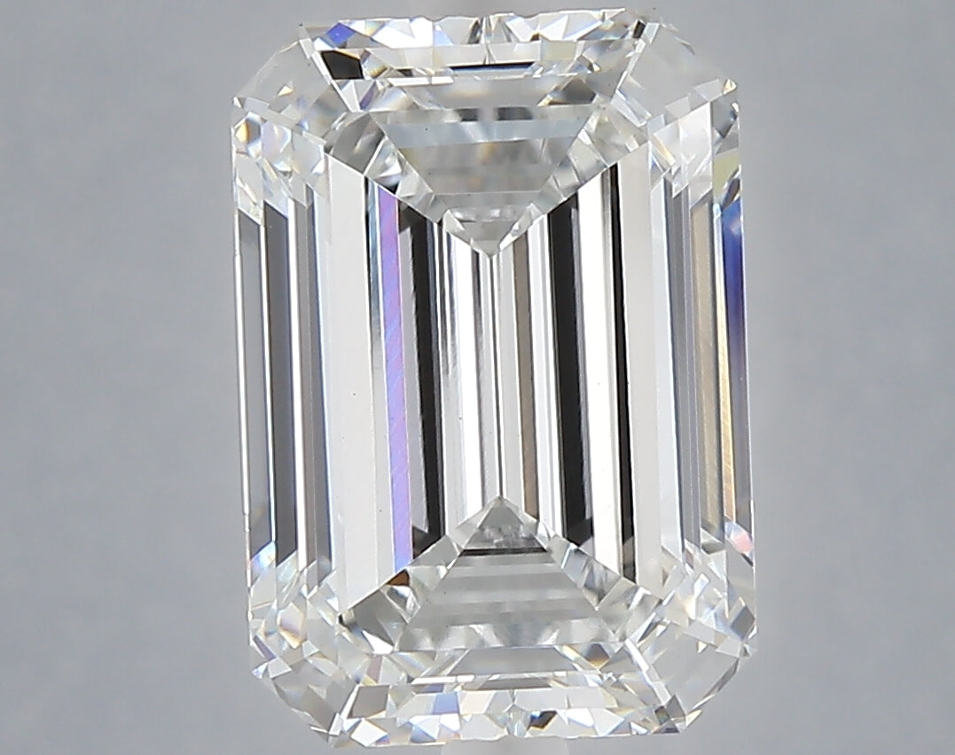 5.09 carat emerald lab grown diamond E color VVS2 clarity