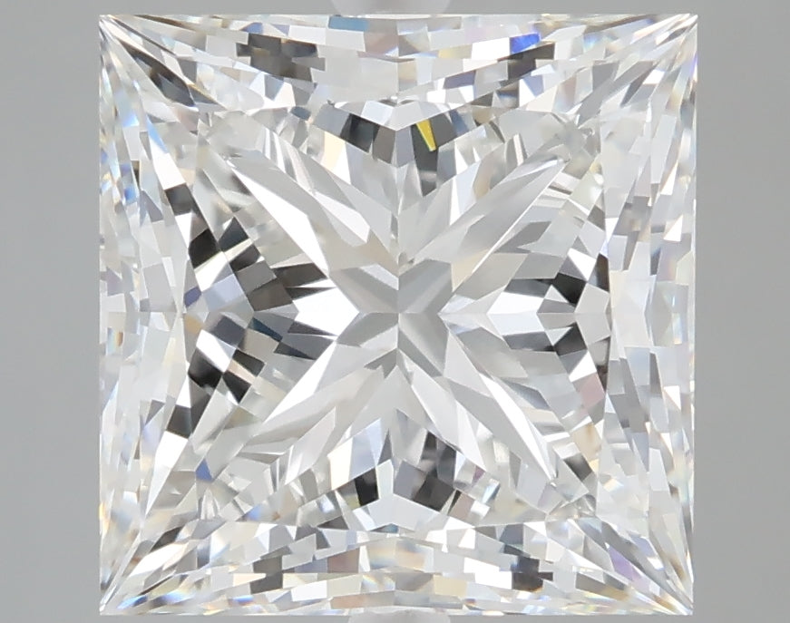 6.06 carat princess lab grown diamond F color VVS2 clarity