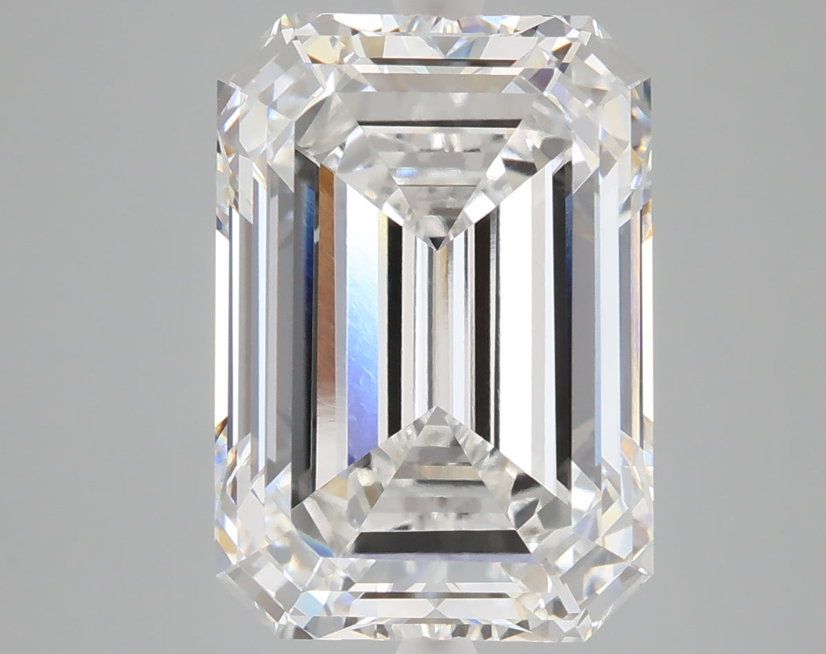 8.05 carat emerald lab grown diamond E color VVS2 clarity