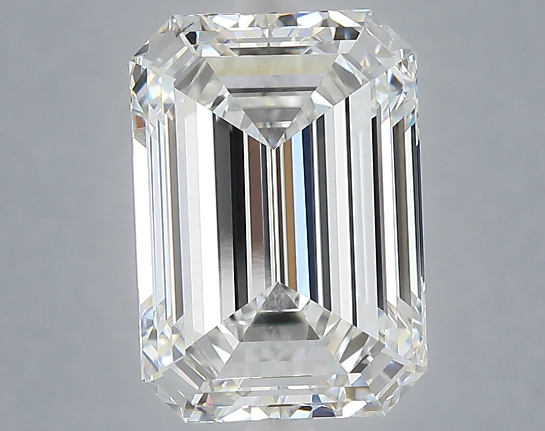 5.10 carat emerald lab grown diamond F color VVS2 clarity