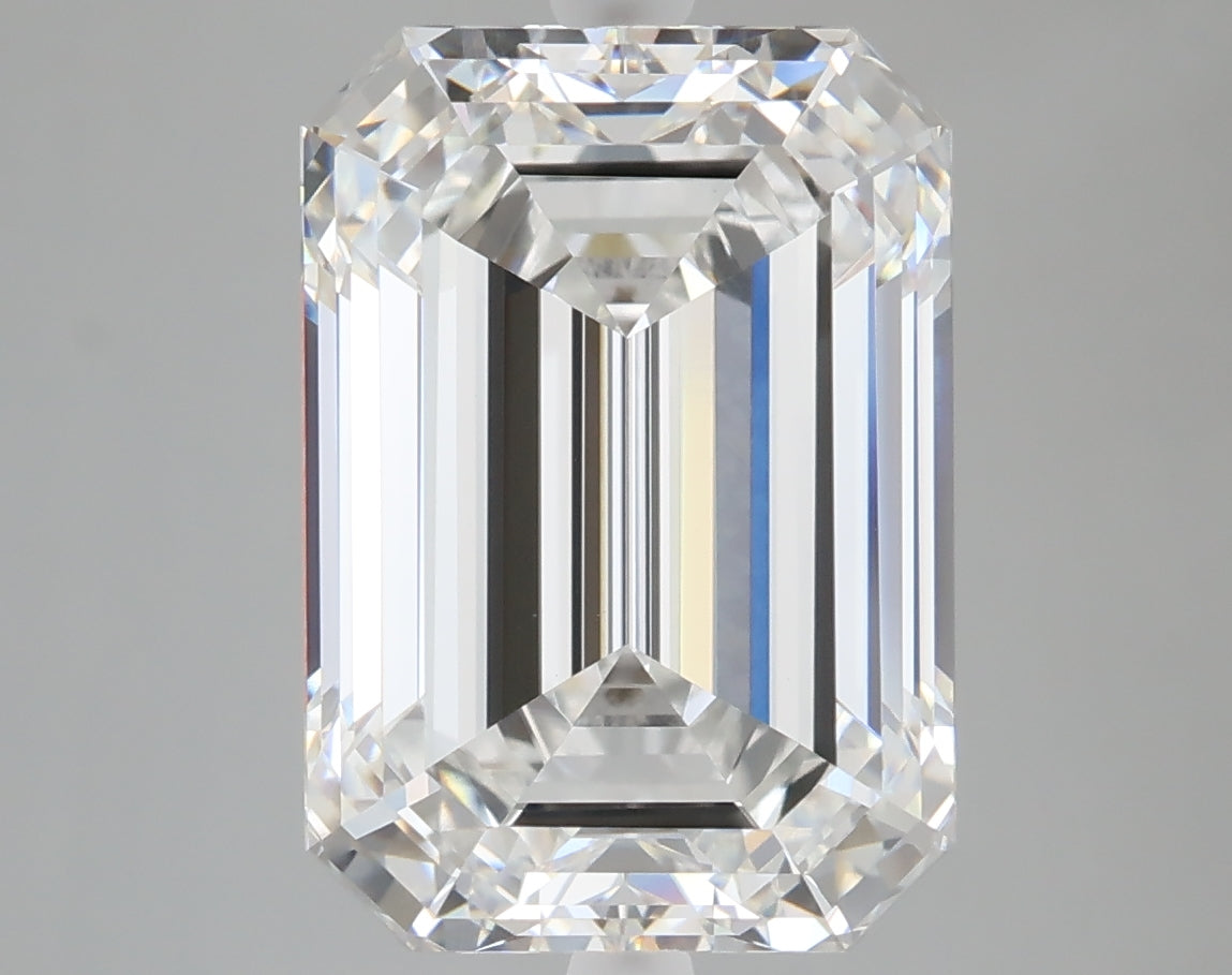 7.08 carat emerald lab grown diamond E color VVS2 clarity