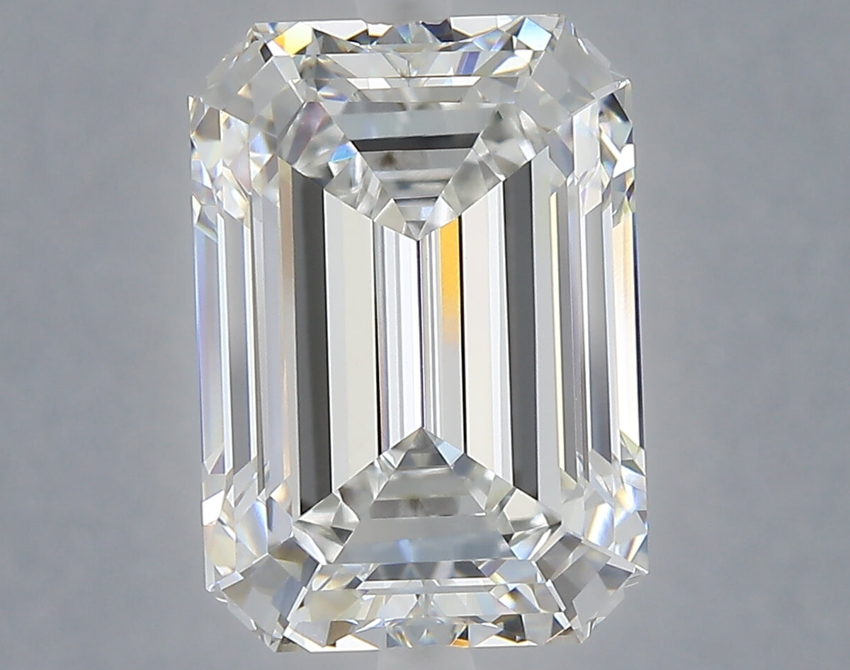 7.07 carat emerald lab grown diamond F color VVS2 clarity
