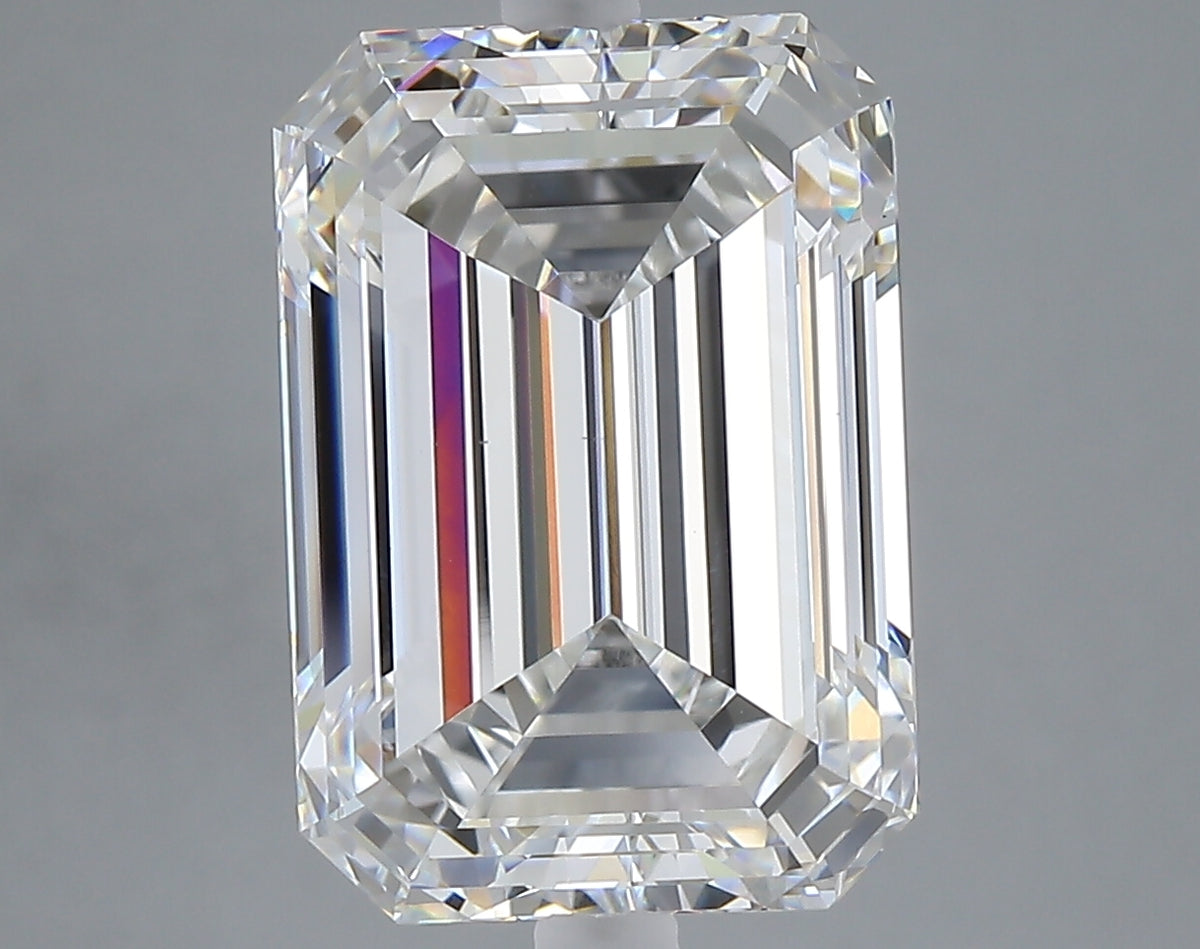 7.27 carat emerald lab grown diamond F color VVS2 clarity