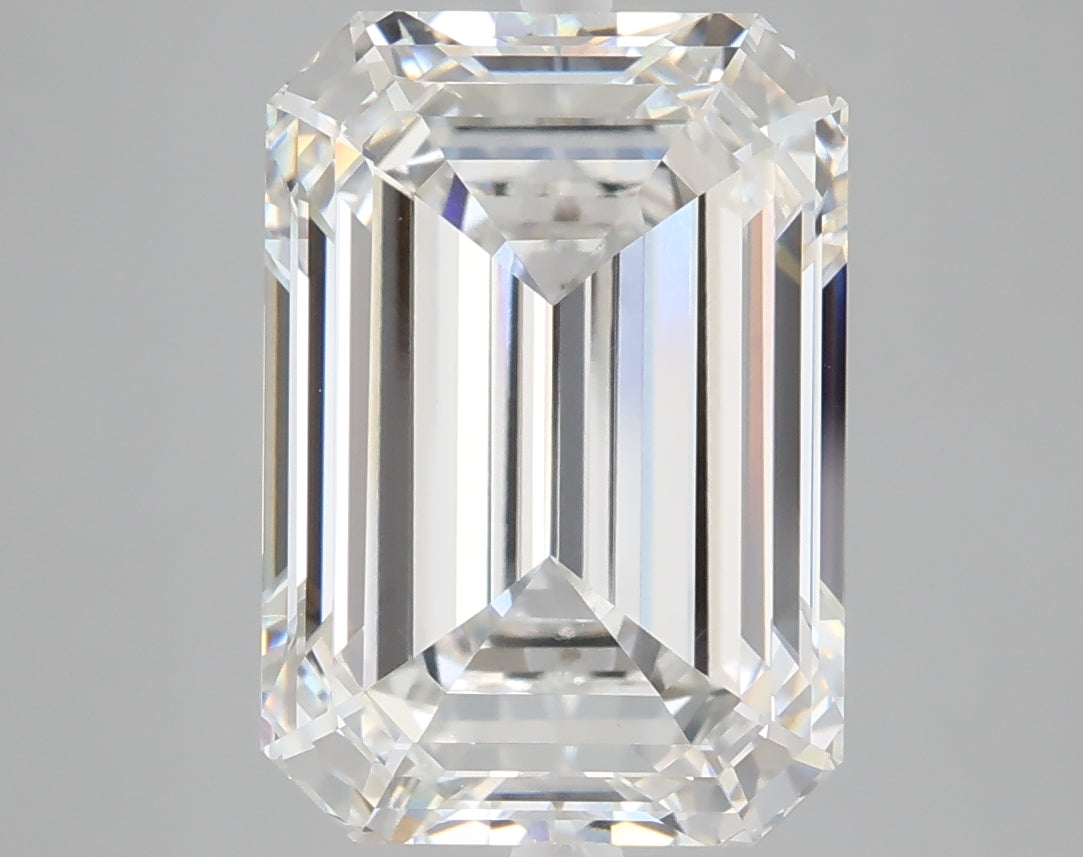 6.27 carat emerald lab grown diamond F color VVS2 clarity