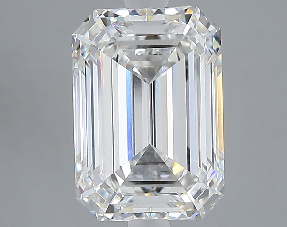 3.02 carat emerald lab grown diamond F color VVS2 clarity