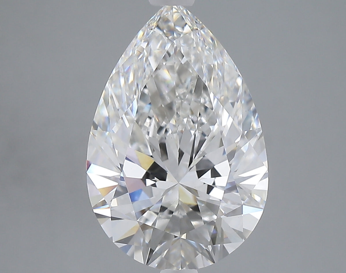 4.08 carat pear lab grown diamond F color VS1 clarity