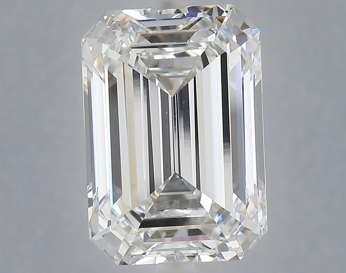8.07 carat emerald lab grown diamond F color VS1 clarity
