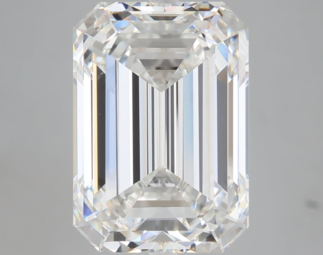 6.27 carat emerald lab grown diamond F color VVS2 clarity
