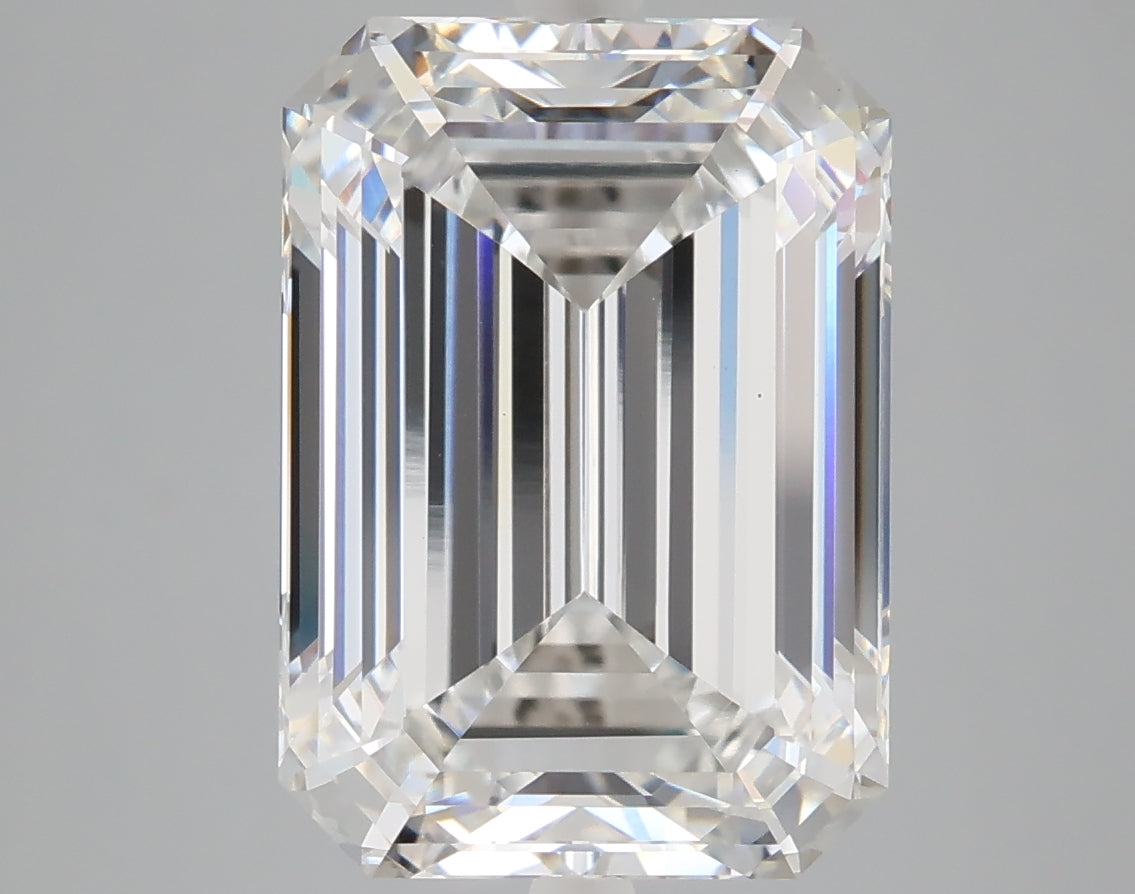 7.04 carat emerald lab grown diamond F color VS1 clarity