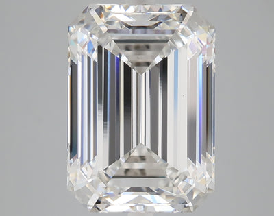 7.04 carat emerald lab grown diamond F color VS1 clarity