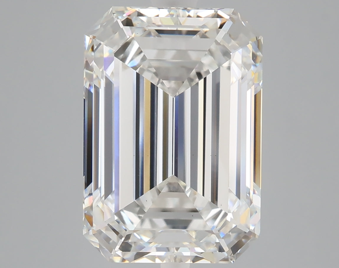 7.27 carat emerald lab grown diamond F color VS1 clarity
