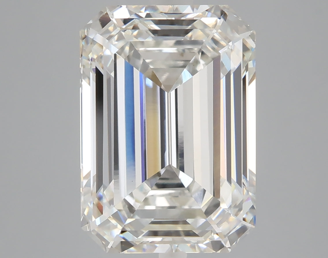 7.05 carat emerald lab grown diamond F color VVS2 clarity