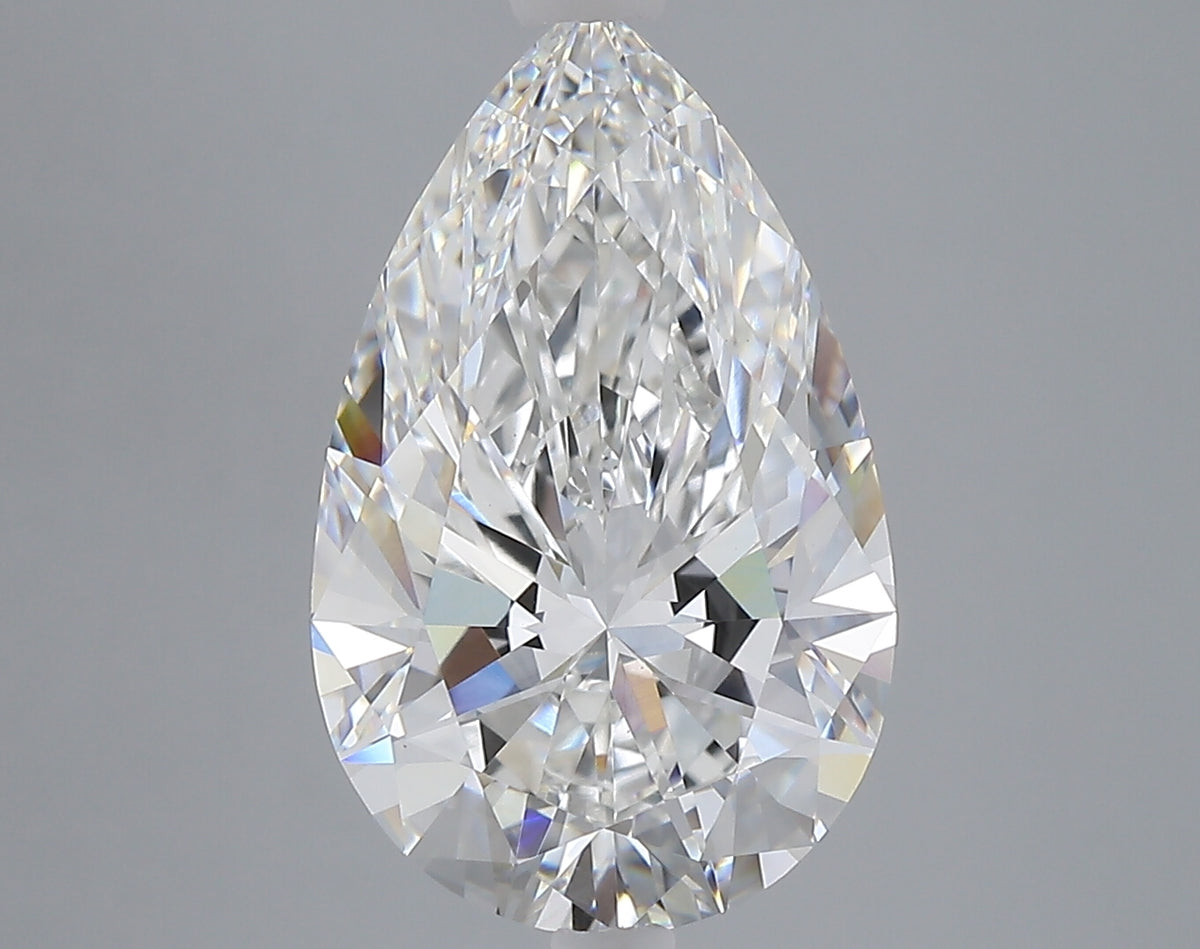 5.07 carat pear lab grown diamond F color VS1 clarity