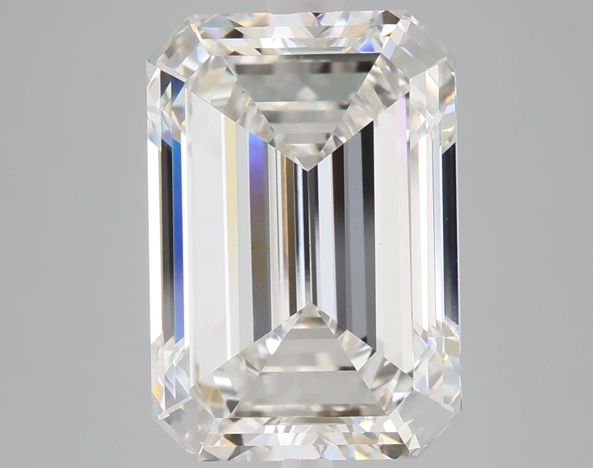 8.04 carat emerald lab grown diamond F color VVS2 clarity