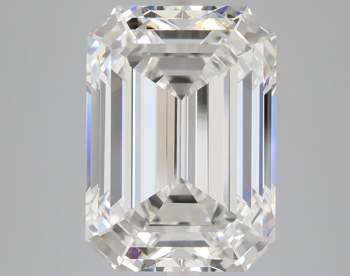 7.27 carat emerald lab grown diamond F color VVS2 clarity