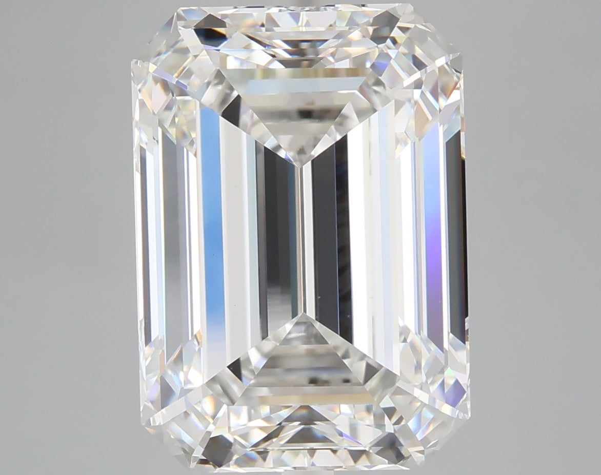 8.55 carat emerald lab grown diamond F color VVS2 clarity