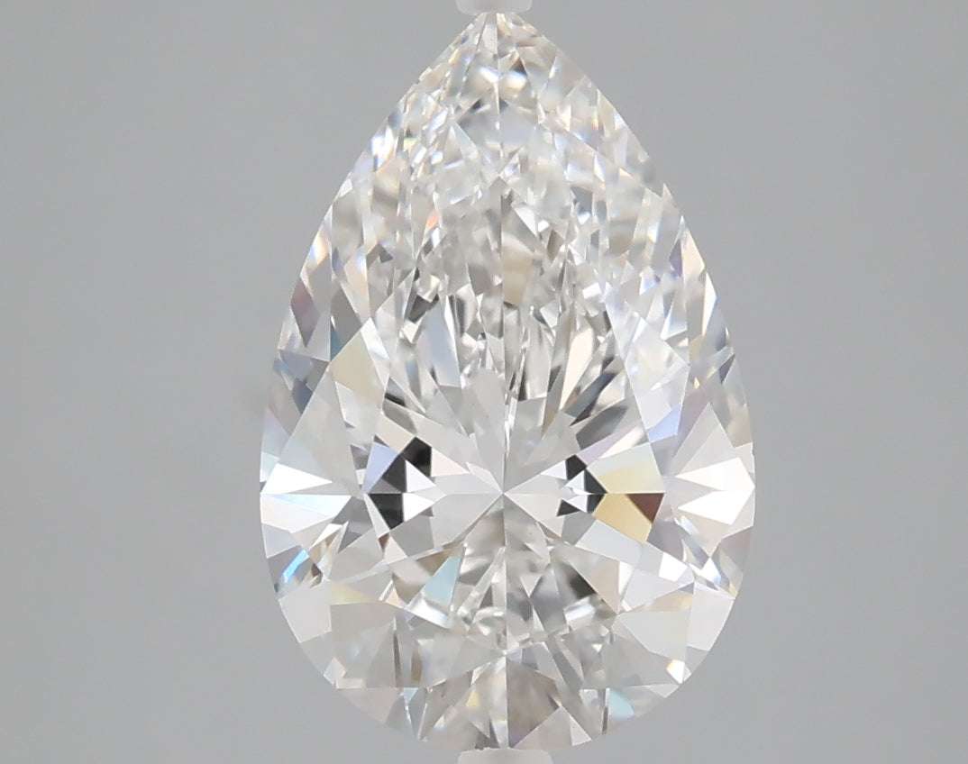 3.09 carat pear lab grown diamond E color VS1 clarity