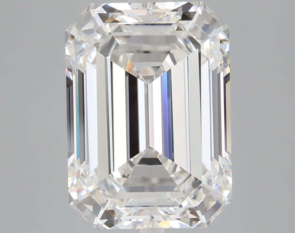 5.10 carat emerald lab grown diamond F color VVS2 clarity
