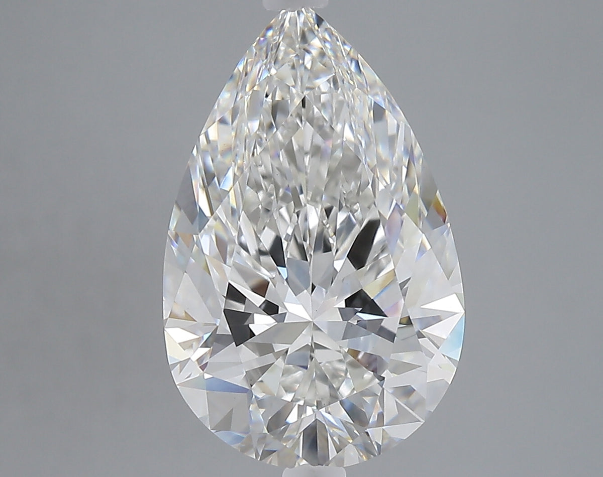 5.05 carat pear lab grown diamond F color VS1 clarity