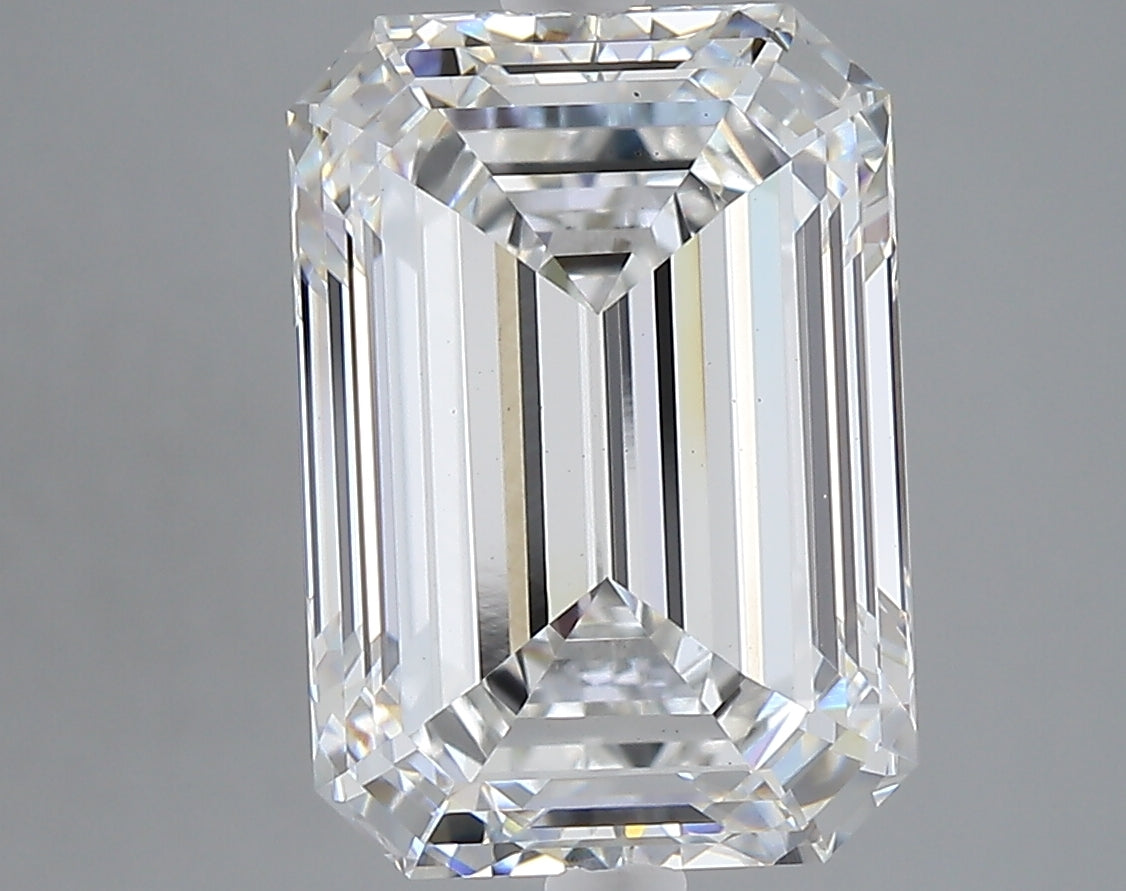 6.03 carat emerald lab grown diamond E color VS1 clarity